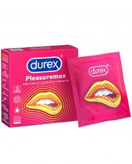 Hộp 3 cái bao cao su Durex Pleasuremax hạt nổi 56mm